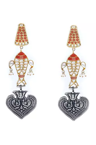 Spades design silver earrings