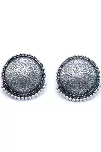 Indian look silver earrings
