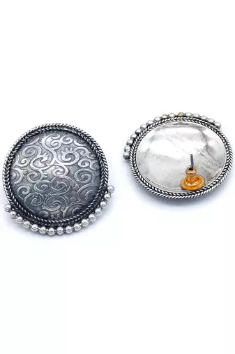 Indian look silver earrings