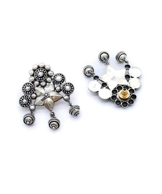 Flower design silver earrings 3