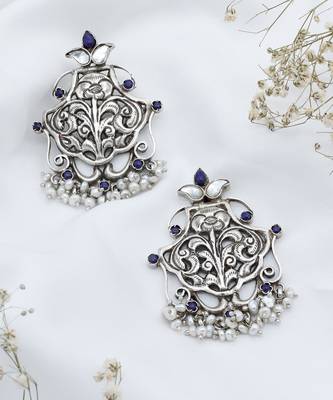 Silver gemstone earrings 1