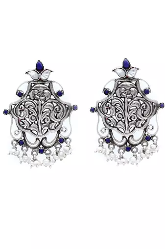 Silver gemstone earrings