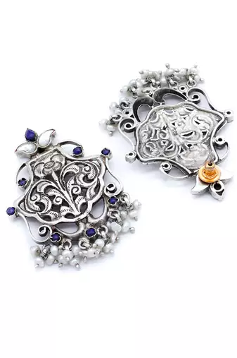Silver gemstone earrings