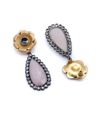 Silver earrings with rose quartz gemstone 3