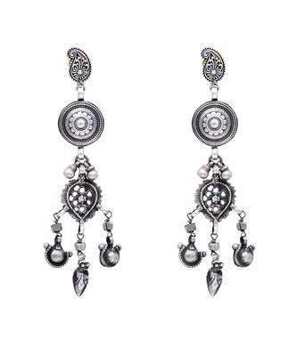Charming silver hanging drop chain earrings 3