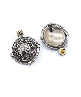 Antique elephant designed silver earrings 4