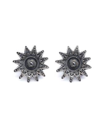 Sunflower design silver earrings 3