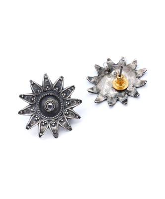 Sunflower design silver earrings 4