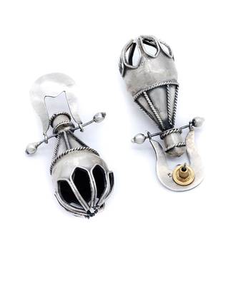 Antique designed handmade drop silver earrings 4
