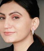 Mahira silver huggies earrings