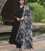 Black Faux Blooming With Butti Work Salwar Suit