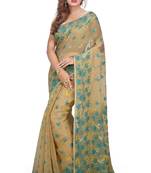 Women'S Cotton Silk Angur Dhakai Allover Soft Jamdani Sarees (Beige) Without Blouse