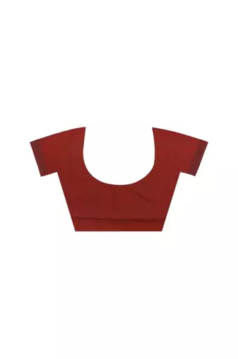 Women's pure premium cotton saree with blouse piece (red)