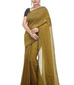 Women's pure premium cotton saree with blouse piece (yellow)