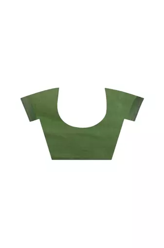 Women's pure premium cotton saree with blouse piece (green)
