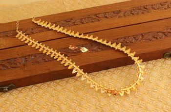 Kerala style gold platted thali koottam long necklace set 2