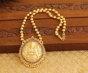 Gold platted lakshmi necklace 1