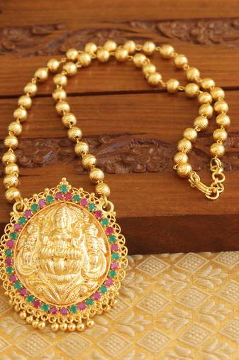 Gold platted lakshmi necklace