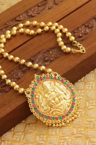 Gold platted lakshmi necklace