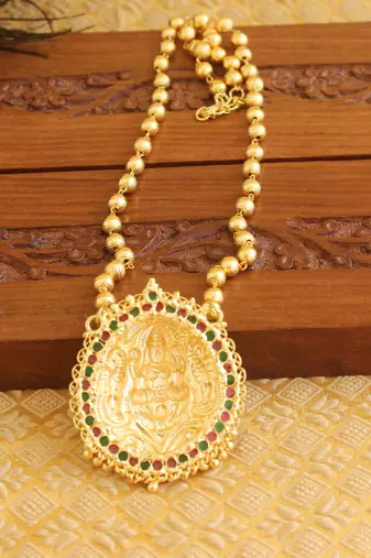 Gold platted lakshmi necklace
