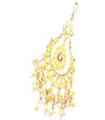 Runjhun ethnic kundan red stone studded pasa maangtikka