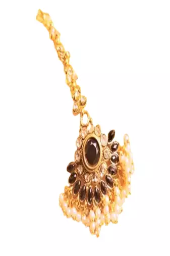 Runjhun gold polki kundan wedding maangtikka for women & girls
