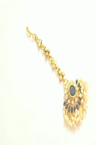 Runjhun gold polki kundan wedding maangtikka for women & girls