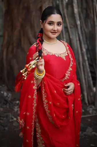 Red Hand Embroidered Kurta Set