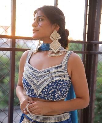 Blue Pearl Work Lehenga Set 6