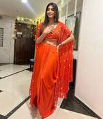 Tangerine Orange Dhoti Set