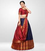 South Indian Style Lehenga in Banarasi silk