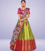 Banarasi silk Pattu Pavadai for women