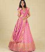 Banarasi silk Half Saree Lehenga for Women