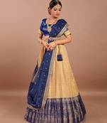 South Indian Style Banarasi Silk Half Saree