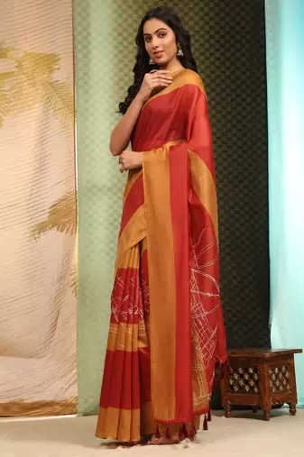 Silk Land  Multicolor  Digital Printed Cotton Blend Saree 