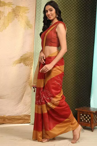 Silk Land  Multicolor  Digital Printed Cotton Blend Saree 