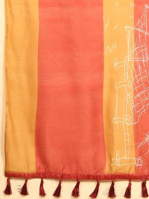 Silk Land  Multicolor  Digital Printed Cotton Blend Saree  5
