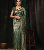 Silk Land  Green  Zari Woven Art Silk Saree 