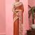 Silk Land  Orange  Digital Printed Cotton Blend Saree 