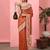 Silk Land  Orange  Digital Printed Cotton Blend Saree 
