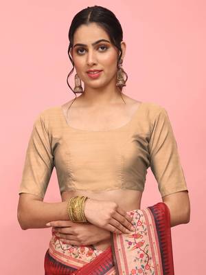 Silk Land  Red  Digital Printed Cotton Blend Saree  5