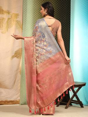 Silk Land  Multicolor  Digital Printed Cotton Blend Saree  5