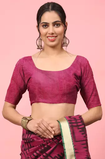 Silk Land  Purple  Woven Design Cotton Saree 