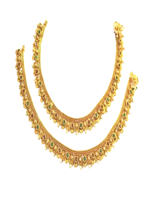 Runjhun designer gold plated anklets for women & girls 1