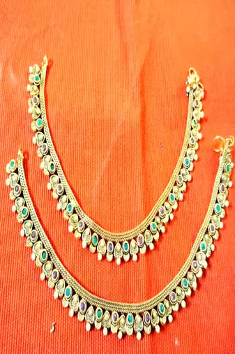 Runjhun designer gold plated anklets for women & girls