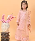 Peach kurti sharara