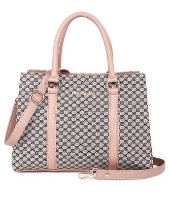 Women Pink Texture Handbag  1