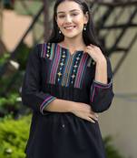 Black embroidered cotton top