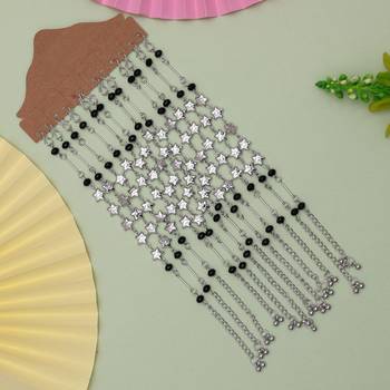 Black & silver color 6 pair of anklets 1