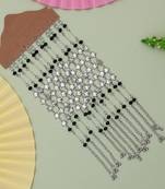 Black & silver color 6 pair of anklets